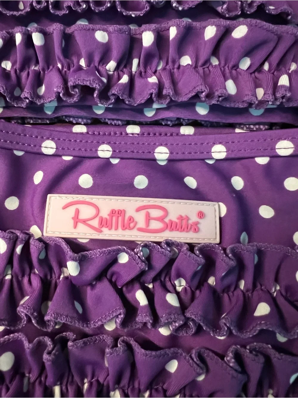 Ruffle Butts Purple & White Polka Dot Girls' 2 Piece Swim Set Size 3T